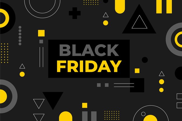 Flat geometric black friday background