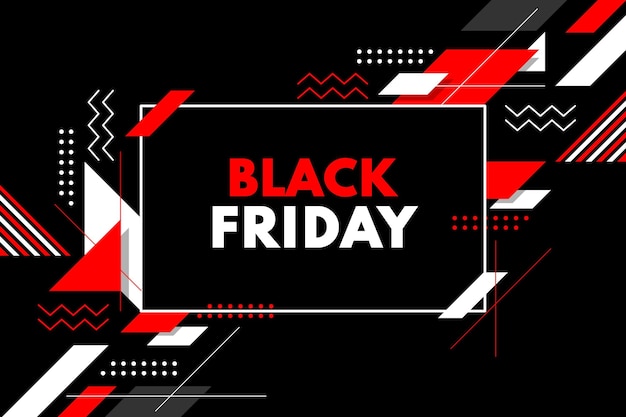 Flat geometric black friday background