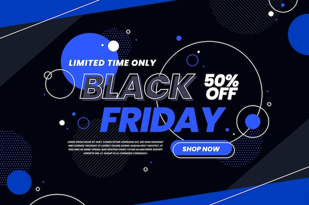 Free vector flat geometric black friday background