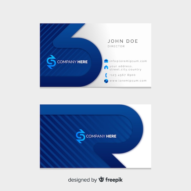 Flat geometric business card template