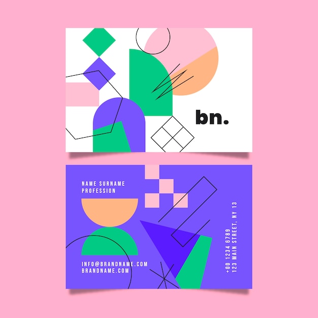 Flat geometric business card