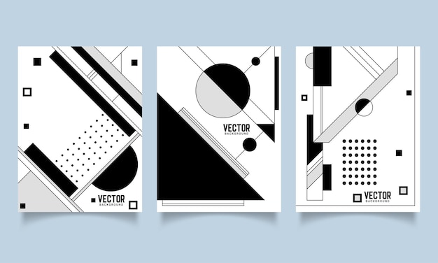 Free vector flat geometric covers design vector illustration