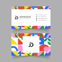 Free vector flat geometric double-sided horizontal business card template