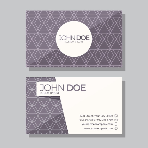 Flat geometric double-sided horizontal business card template