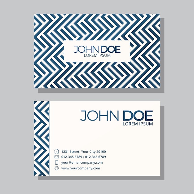 Free vector flat geometric double-sided horizontal business card template