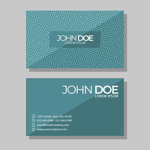 Free vector flat geometric double-sided horizontal business card template