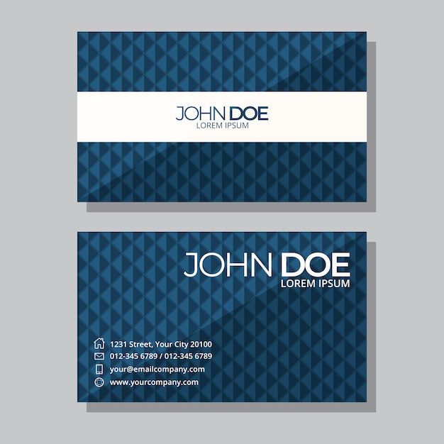 Free vector flat geometric double-sided horizontal business card template