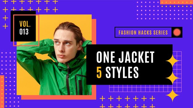 Flat geometric fashion youtube thumbnail