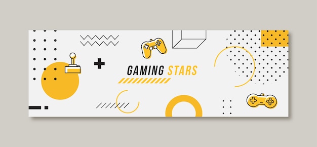 Free vector flat geometric gaming twitter header