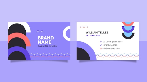 Flat geometric horizontal business card template