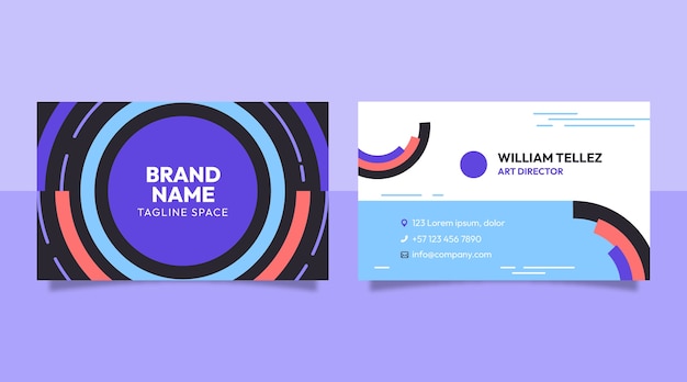 Flat geometric horizontal business card template