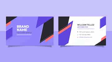 Free vector flat geometric horizontal business card template