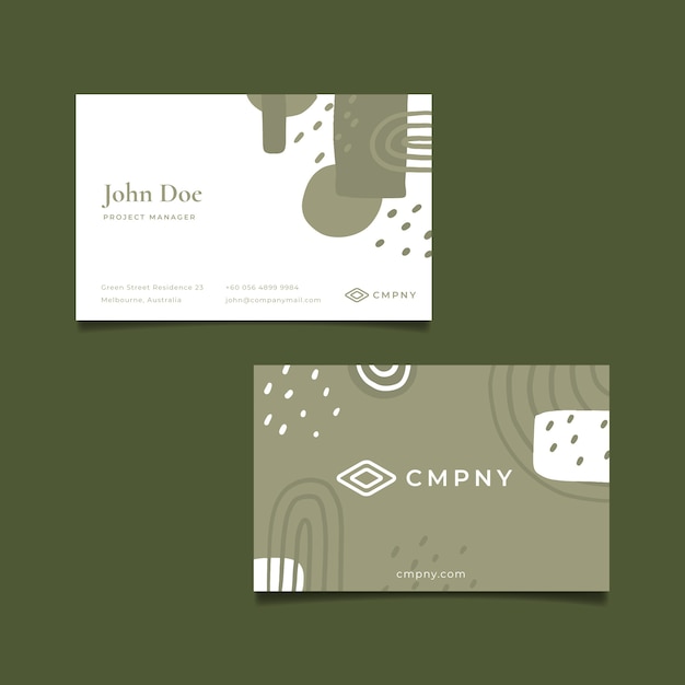 Free vector flat geometric horizontal business card template