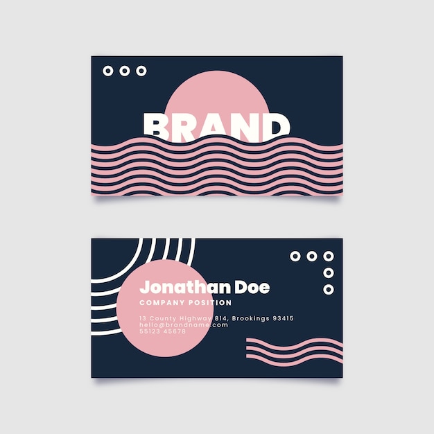 Flat geometric horizontal business card template