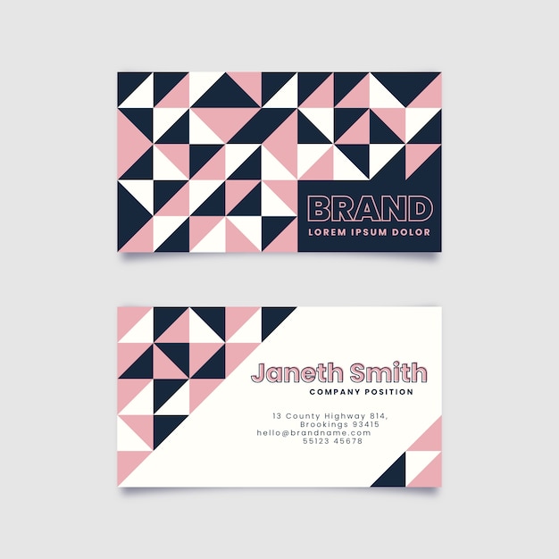 Flat geometric horizontal business card template