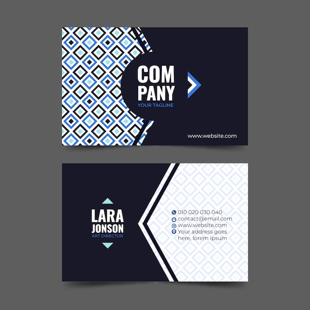 Free vector flat geometric horizontal business card template