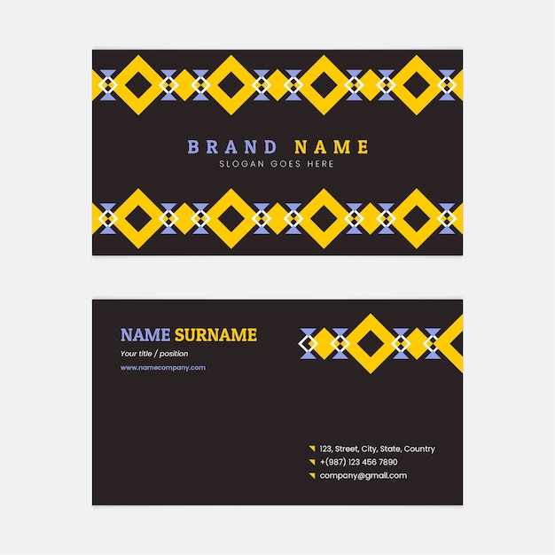 Free vector flat geometric horizontal business card template