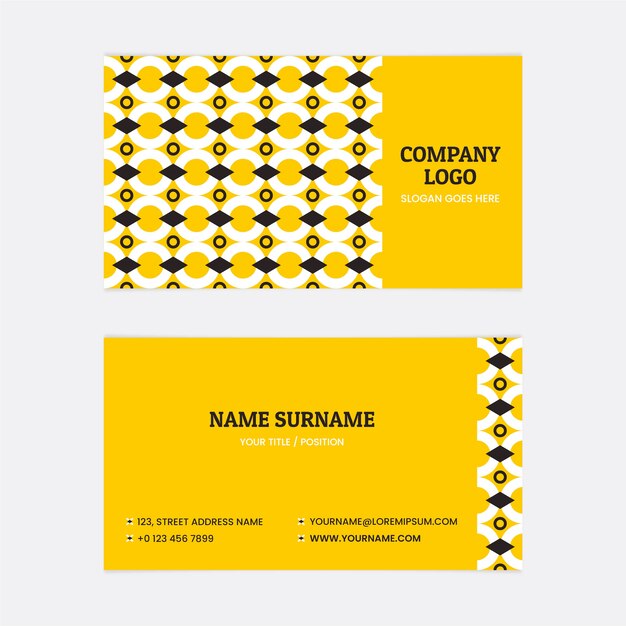 Flat geometric horizontal business card template