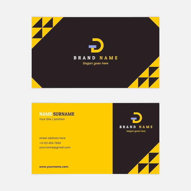 Flat geometric horizontal business card template