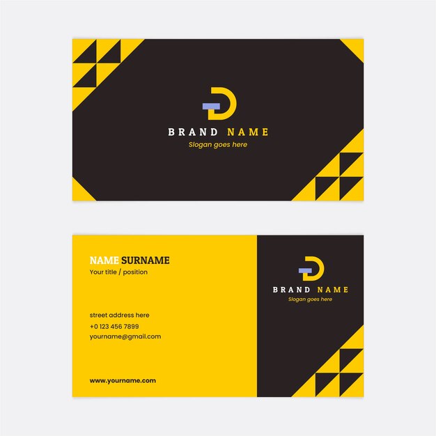 Flat geometric horizontal business card template