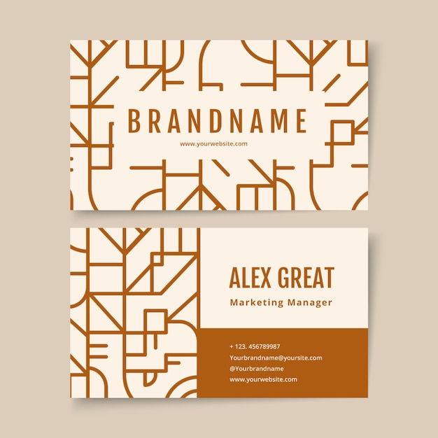 Free vector flat geometric horizontal business card template