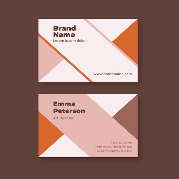 Free vector flat geometric horizontal business card template