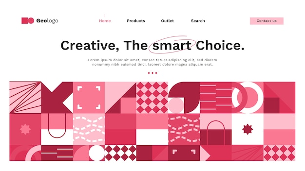 Free vector flat geometric landing page template color of the year 2023