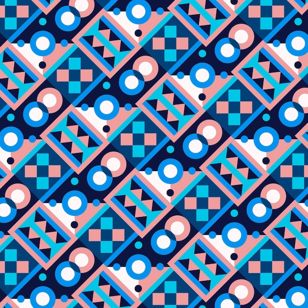 Flat geometric mosaic pattern design