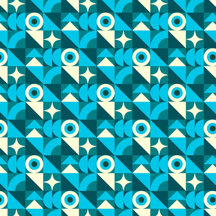Free Vector flat geometric mosaic pattern design