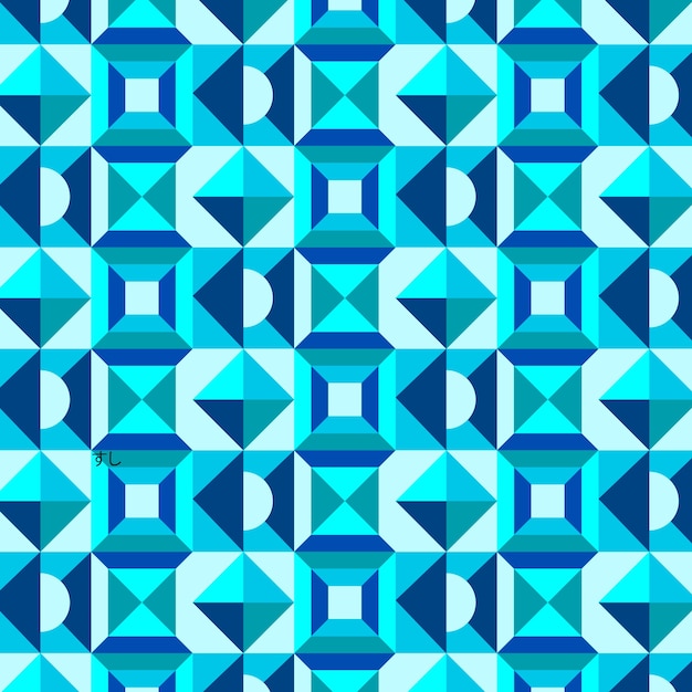 Flat geometric mosaic pattern design