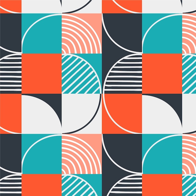 Flat geometric mosaic pattern design