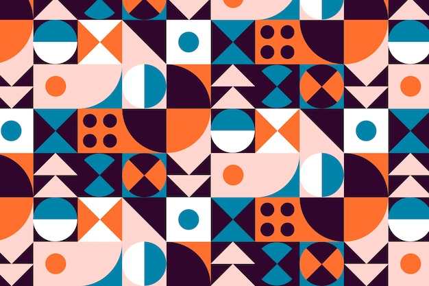 Flat geometric mosaic pattern design