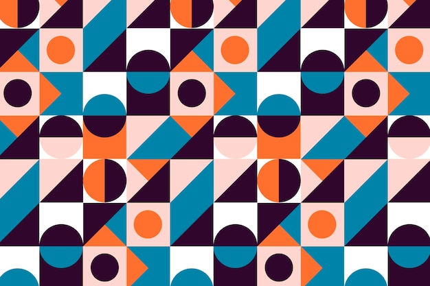 Flat geometric mosaic pattern design