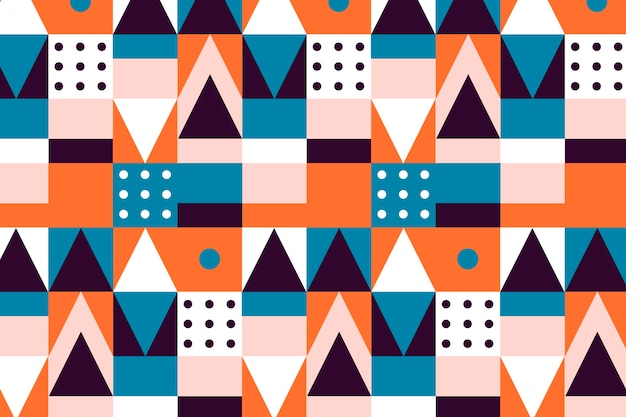 Flat geometric mosaic pattern design