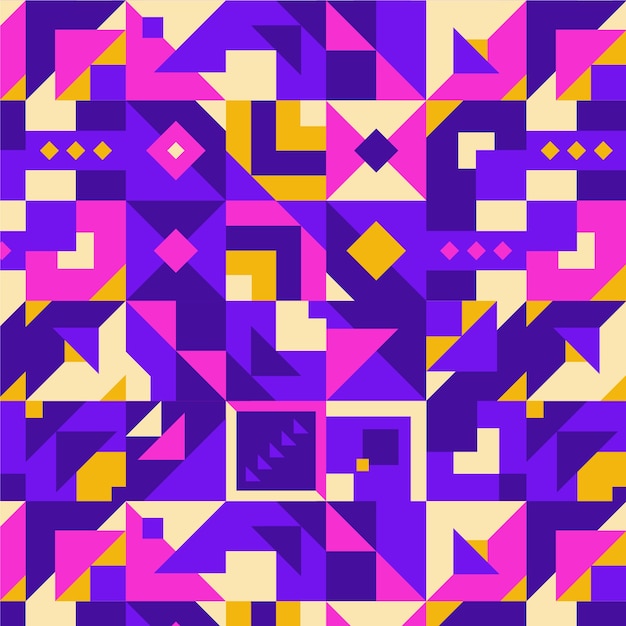 Flat geometric mosaic pattern design