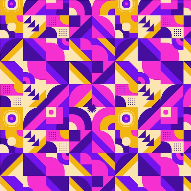 Flat geometric mosaic pattern design