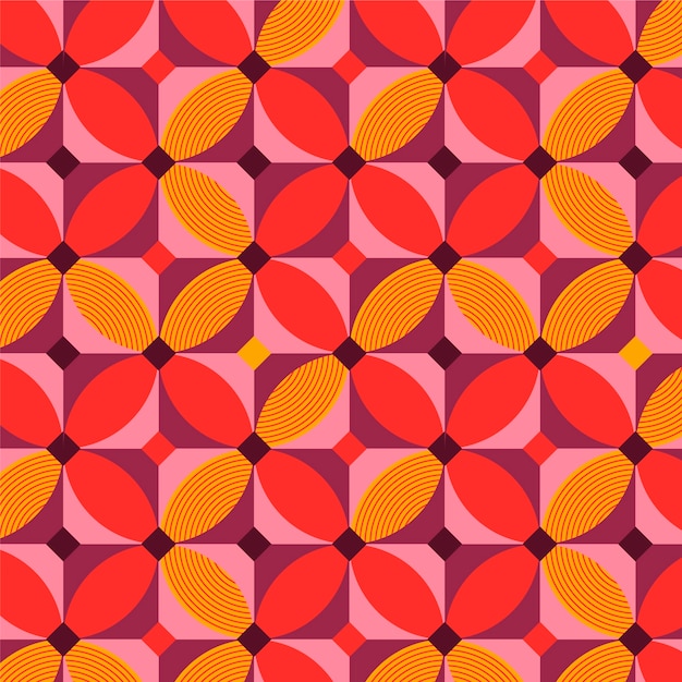 Free vector flat geometric mosaic pattern design