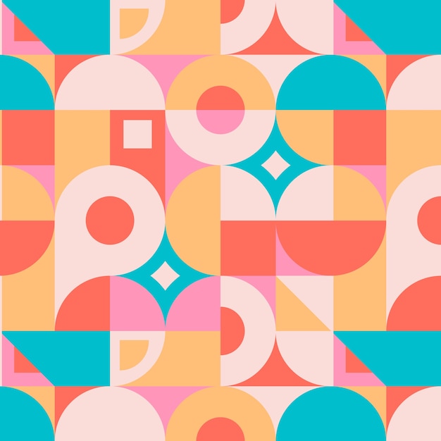 Free vector flat geometric mosaic pattern design