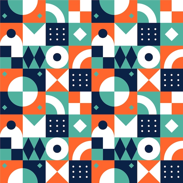 Flat geometric mosaic pattern design