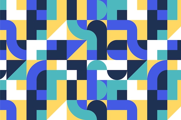 Flat geometric mosaic pattern design