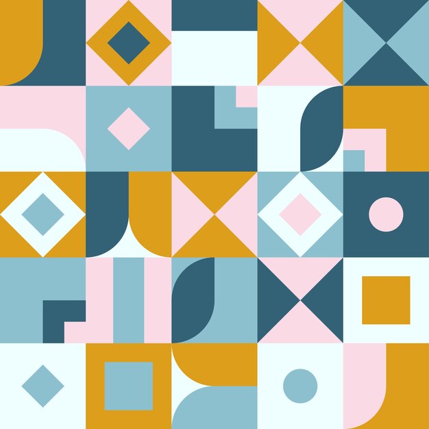 Flat geometric mosaic pattern design