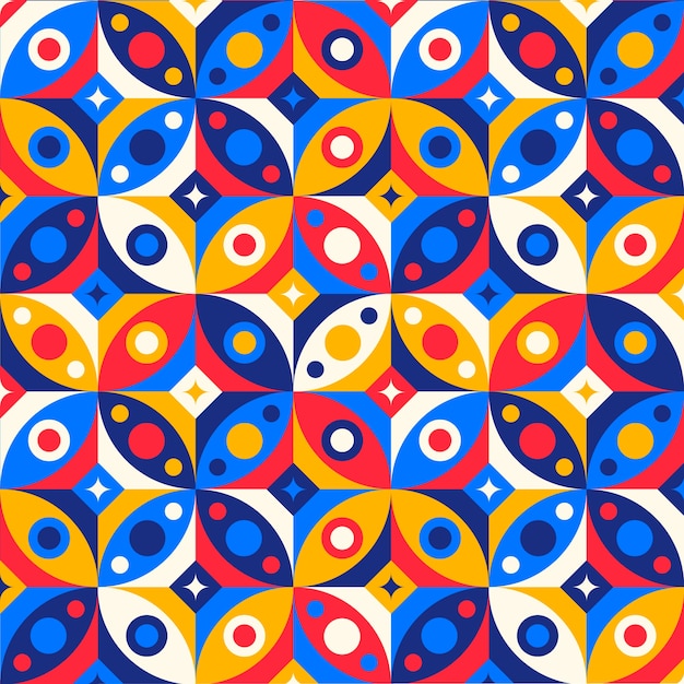 Free vector flat geometric mosaic pattern design