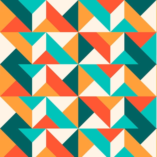 Free vector flat geometric mosaic pattern design