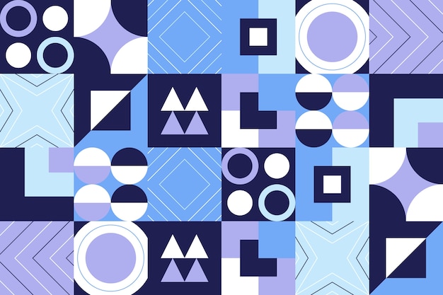 Free vector flat geometric mosaic pattern design