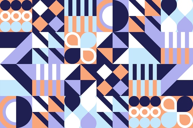 Free vector flat geometric mosaic pattern design