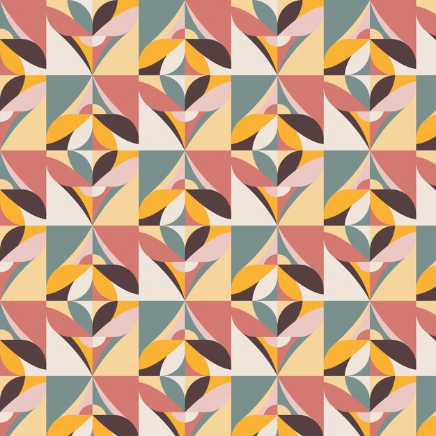 Flat geometric mosaic pattern design