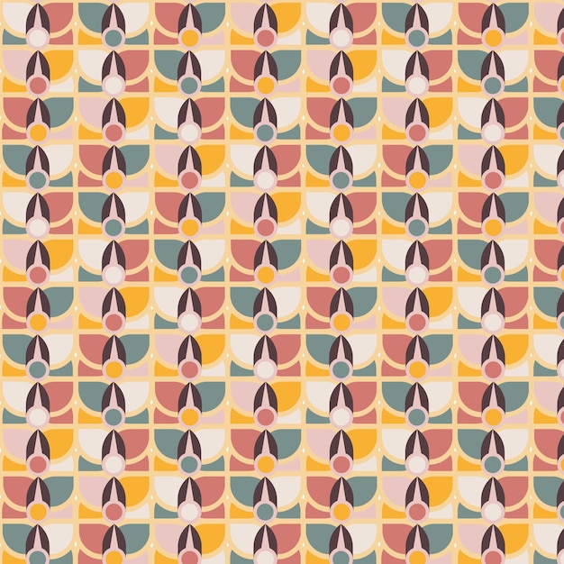 Free vector flat geometric mosaic pattern design