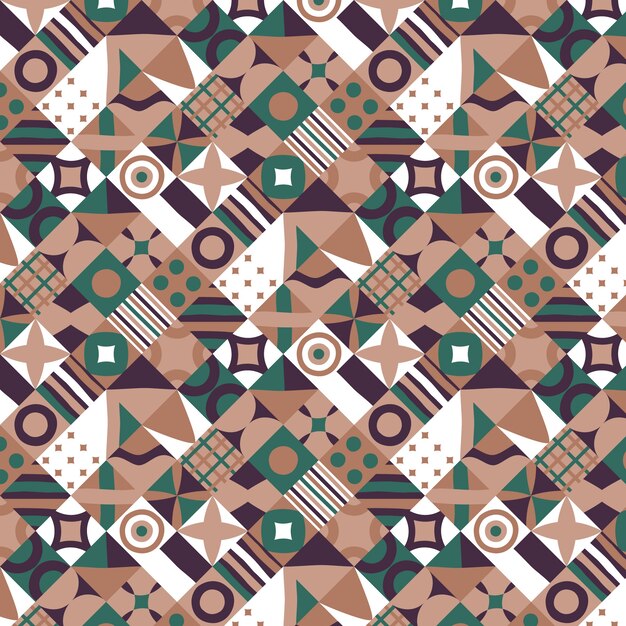 Flat geometric mosaic pattern design