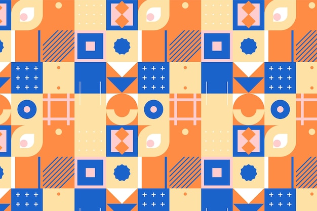 Free vector flat geometric mosaic pattern design