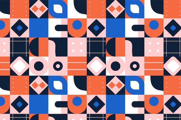 Flat geometric mosaic pattern design